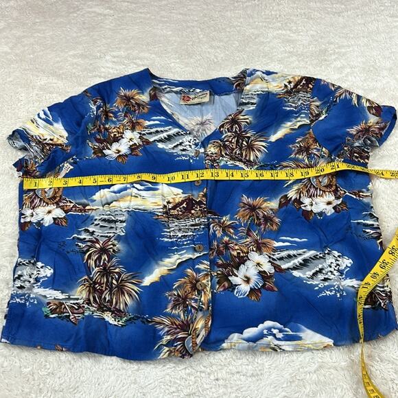 Hilo Hattie 2 piece Hawaiian blouse and dress set in blue , size XL - Picture 11 of 12